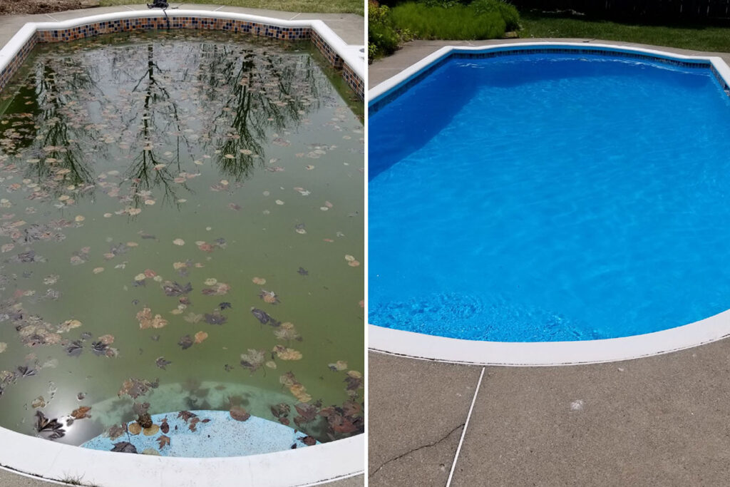 Réalisations : Piscine : Avant et après